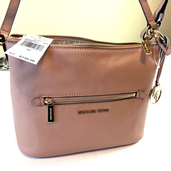 Michael Kors Handbags - Michael Kors Fawn Lupita Convertible Pebbled Leather Shoulder Bag. NWT